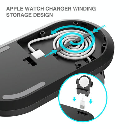 3 In 1 Wireless Charger For Phones Iwatch Airpods - White Tristar Online