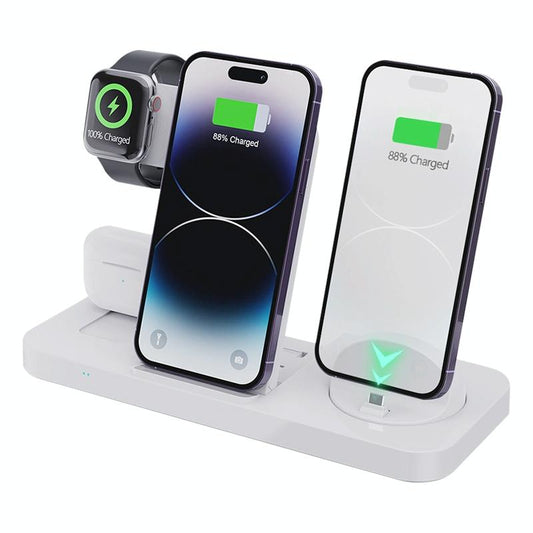6 In 1 Foldable Vertical Wireless Charger - White Tristar Online
