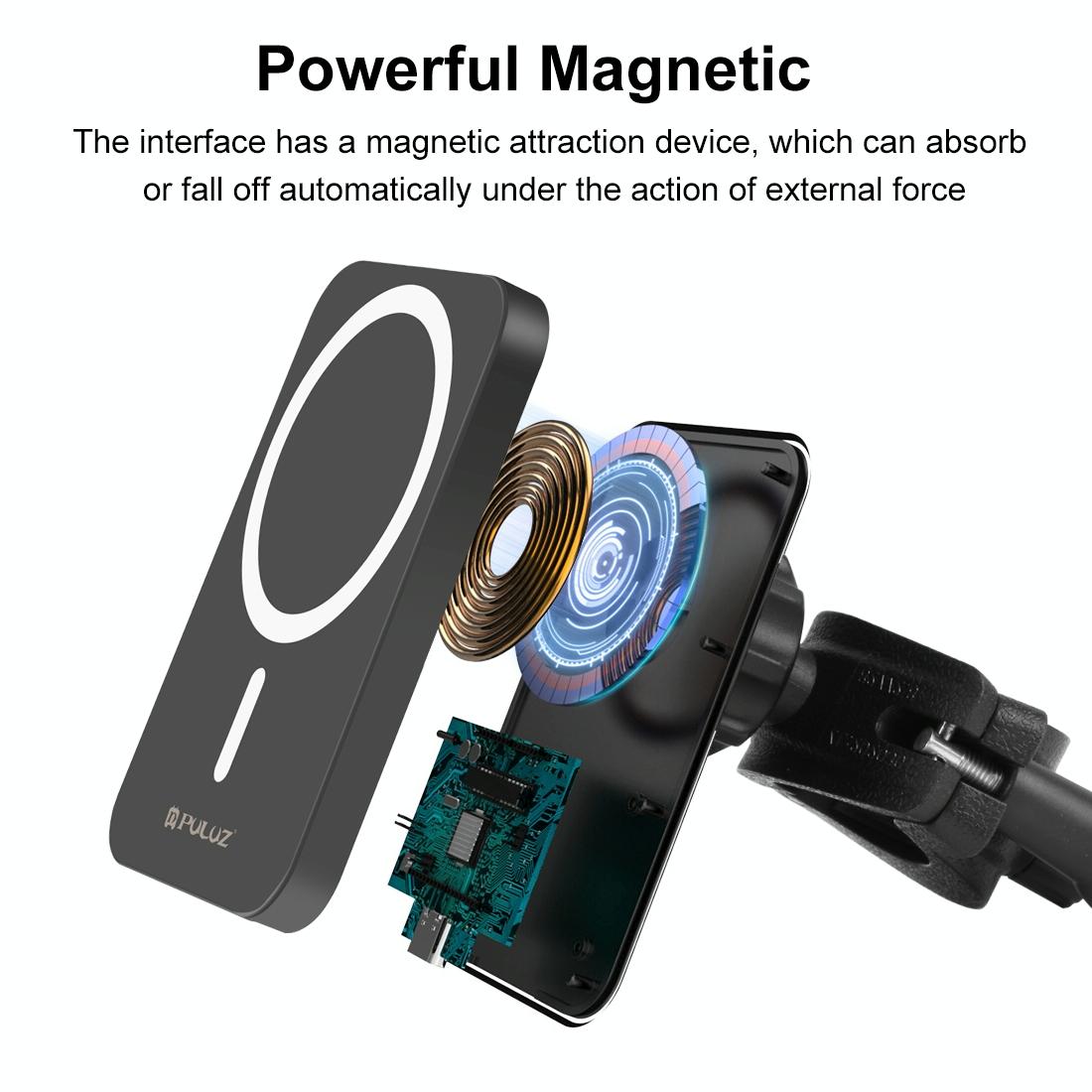 15W Magnetic Wireless Charger With Vlogging Phone Clamp - White Tristar Online