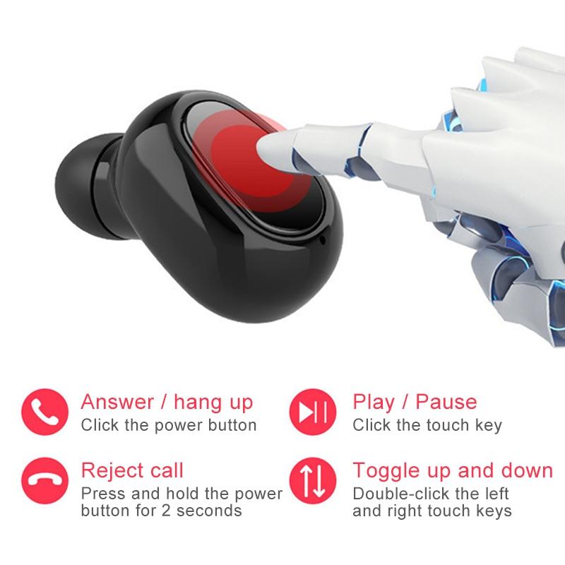 Wireless Bluetooth Earphones with 9d Sound and Charging Box - White Tristar Online