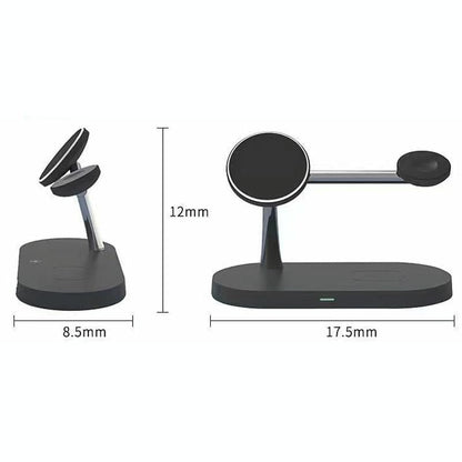15W 5 In 1 Magnetic Wireless Charger For Iphone 12 & Apple Watch & Airpods - White Tristar Online