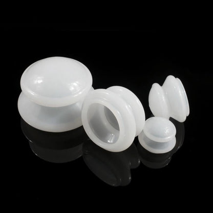 4-Piece Silicone Cupping Therapy Set For Body Massage - White Tristar Online