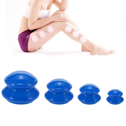 4-Piece Silicone Cupping Therapy Set For Body Massage - White Tristar Online