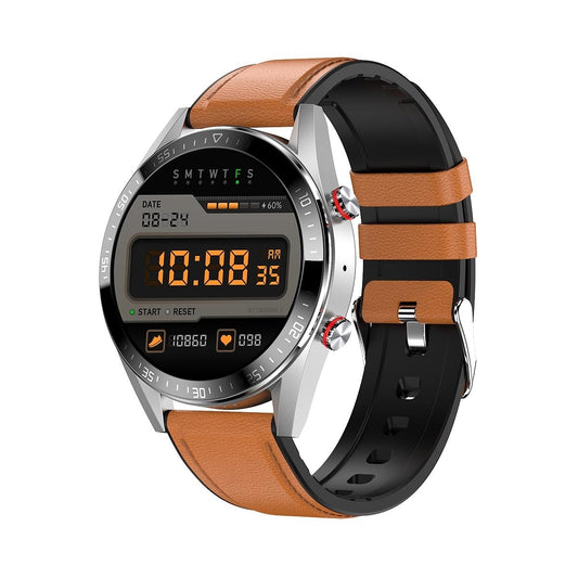 Leather Strap Amoled Smart Watch With Heart Rate And Blood Pressure Monitoring - Brown Tristar Online