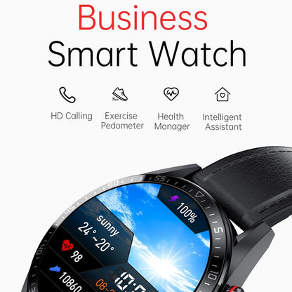 Leather Strap Amoled Smart Watch With Heart Rate And Blood Pressure Monitoring - Brown Tristar Online