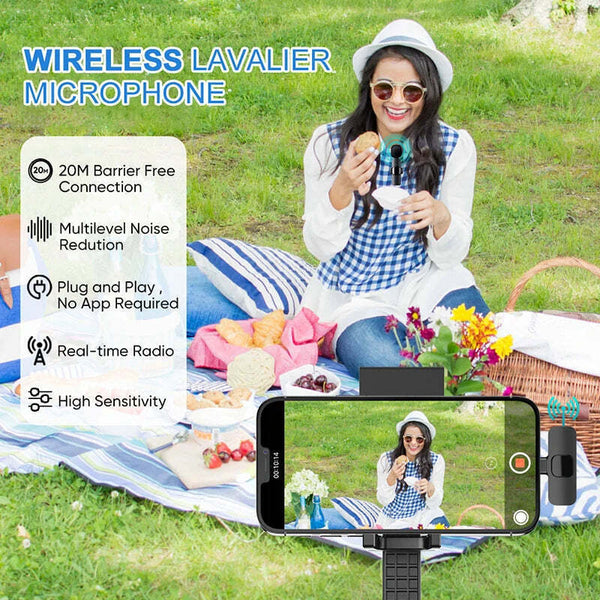 Hridz K9 Wireless Rechargeable 1 in 1 Type-C Microphone For Podcast Recording Interview Tristar Online