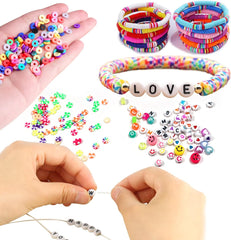 13200PCS 84 Colours Flat Round Polymer Clay Beads Kit Heishi Alphabet Letter Beads for Jewellery Bracelet Necklace Making