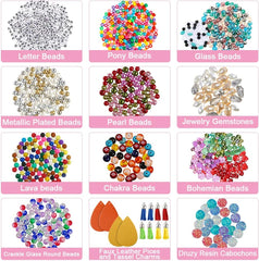 4-layer 2880Pcs Beads Charms Findings Beading Wire Kit For DIY Bracelets Necklace Earrings Deluxe Jewelry Making Supplies Kit