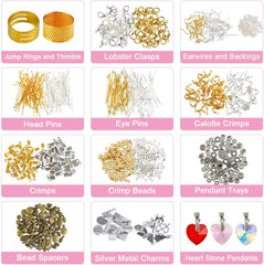 4-layer 2880Pcs Beads Charms Findings Beading Wire Kit For DIY Bracelets Necklace Earrings Deluxe Jewelry Making Supplies Kit