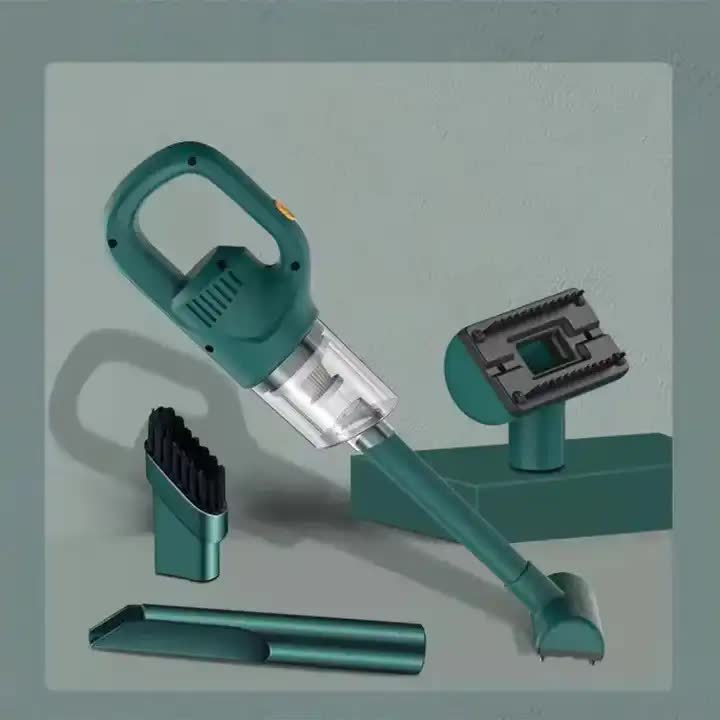 Green Portable Cordless Vacuum Cleaner - 120W, 10KPa Suction, 2000mAh Battery, Lightweight Design, with Soft Brush Attachment Tristar Online