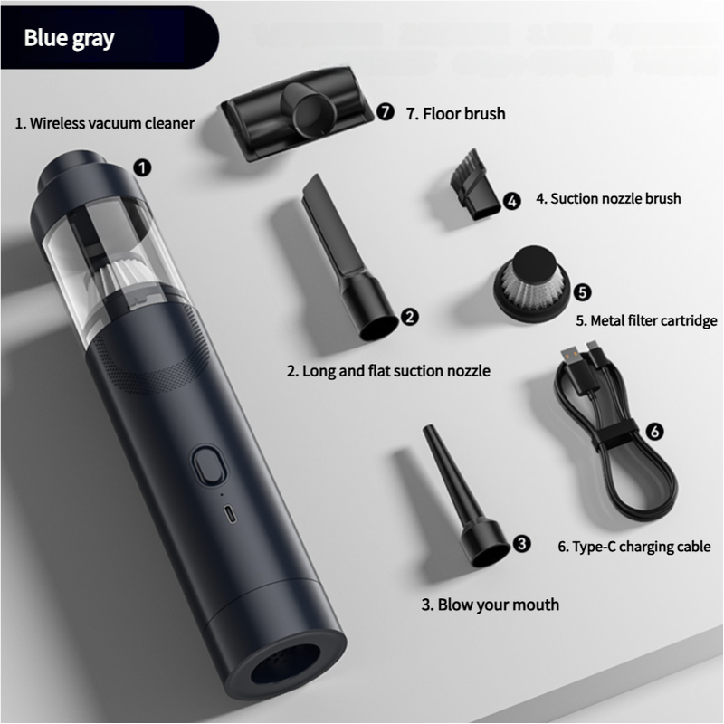 Blue Gray Cordless Handheld Vacuum Cleaner with Blower Function - Compact and Rechargeable 120W Power Tristar Online