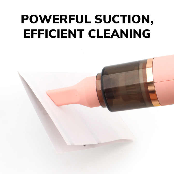 Pink Mini Portable Wireless Dust Vacuum Cleaner, Powerful and Long-Lasting Handheld Vacuum for Makeup Tables, Powder, and Dust Tristar Online