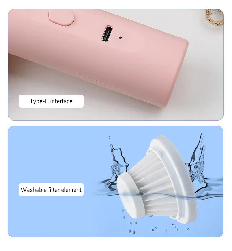 Pink Mini Portable Wireless Dust Vacuum Cleaner, Powerful and Long-Lasting Handheld Vacuum for Makeup Tables, Powder, and Dust Tristar Online