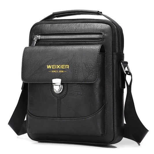 Premium PU Leather Crossbody Bag for Men - Vintage Black Shoulder Bag Tristar Online