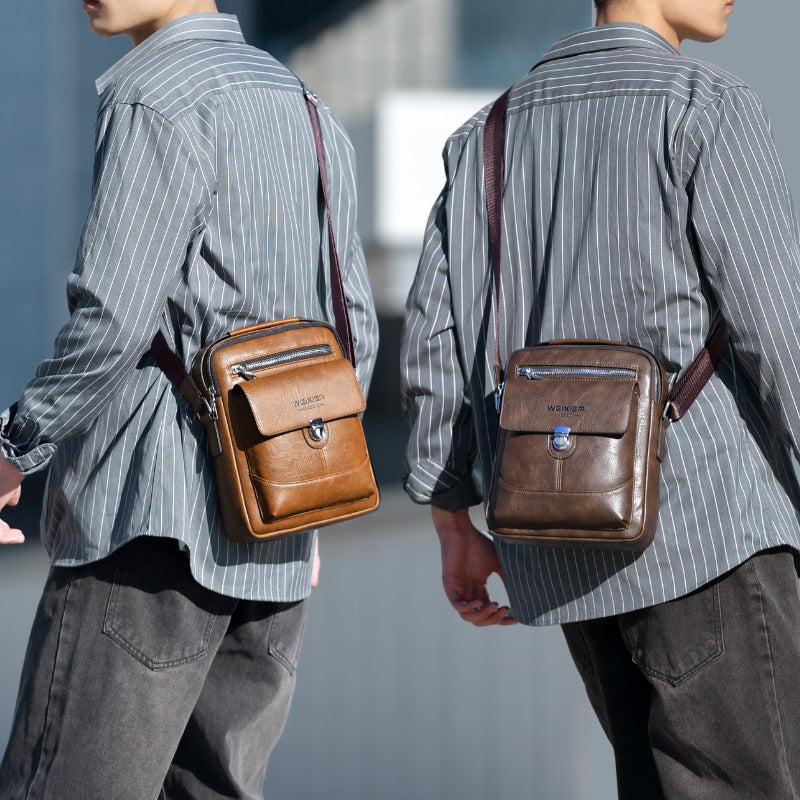 Premium PU Leather Crossbody Bag for Men - Vintage Dark Brown Shoulder Bag Tristar Online