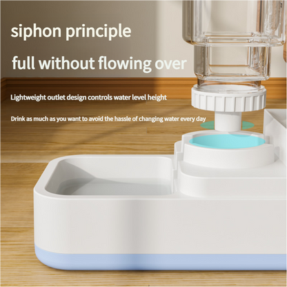Blue 2-in-1 Automatic Pet Water and Food Dispenser - Gravity Feeder for Cats and Dogs Tristar Online