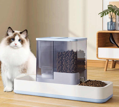 Pink 2-in-1 Automatic Pet Water and Food Dispenser - Gravity Feeder for Cats and Dogs Tristar Online
