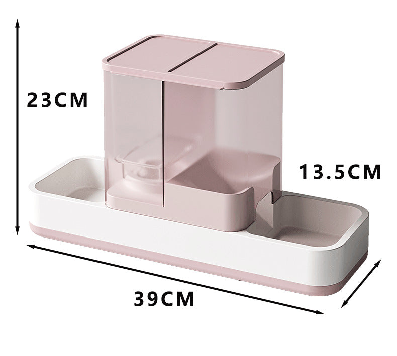 Pink 2-in-1 Automatic Pet Water and Food Dispenser - Gravity Feeder for Cats and Dogs Tristar Online