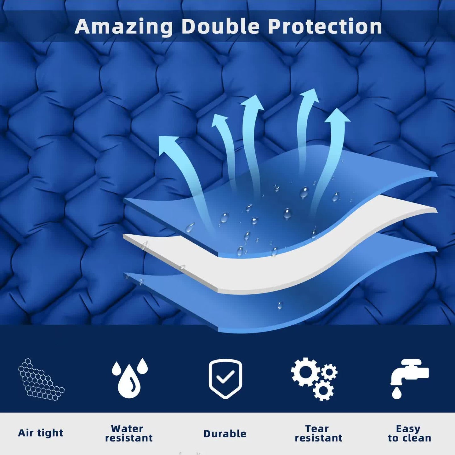 Green Portable Outdoor Inflatable Mat - Foot-Operated Camping Sleeping Pad Tristar Online