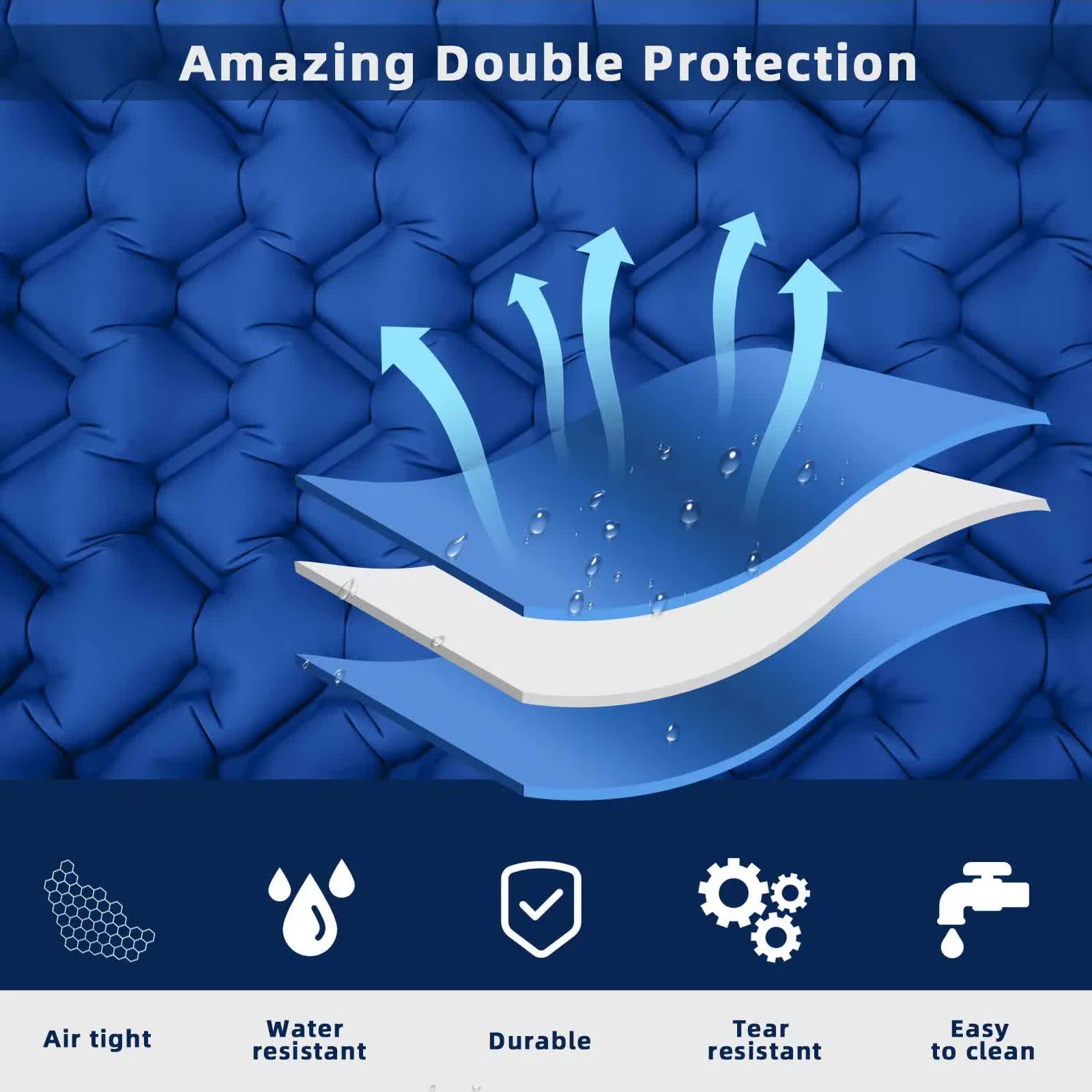 Green Portable Outdoor Inflatable Mat - Foot-Operated Camping Sleeping Pad Tristar Online