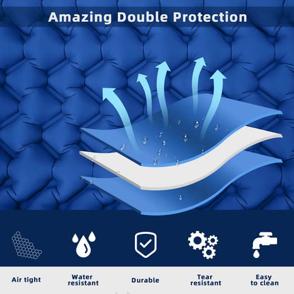 Green Portable Outdoor Inflatable Mat - Foot-Operated Camping Sleeping Pad Tristar Online