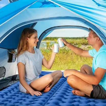 Green Portable Outdoor Inflatable Mat - Foot-Operated Camping Sleeping Pad Tristar Online