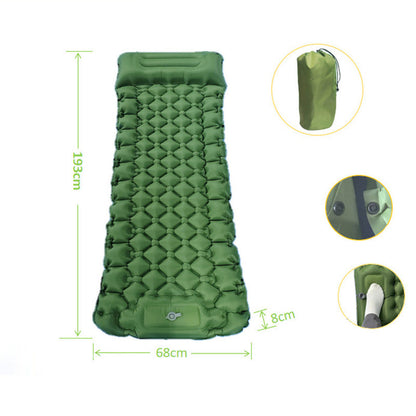 Green Portable Outdoor Inflatable Mat - Foot-Operated Camping Sleeping Pad Tristar Online