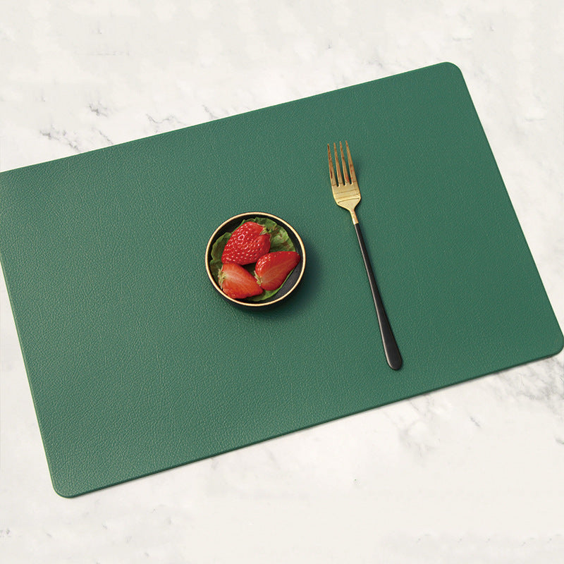 5 PCS Green Nordic Style Leather Placemat - Anti-Slip, Heat-Resistant Table Mat 30cm x 45cm Tristar Online