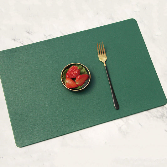 5 PCS Green Nordic Style Leather Placemat - Anti-Slip, Heat-Resistant Table Mat 30cm x 45cm Tristar Online