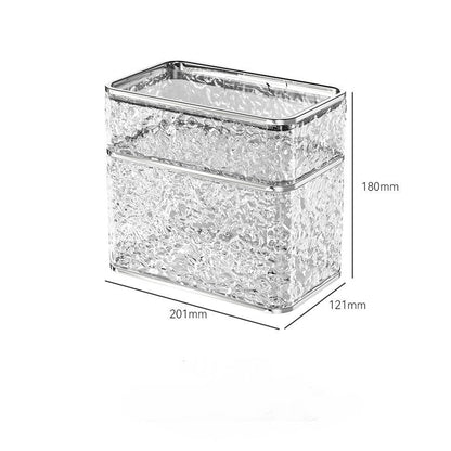 2PCS Stylish Double-Layer Transparent Wave-Textured Tissue Box Holder - Stylish Bathroom Storage Tristar Online
