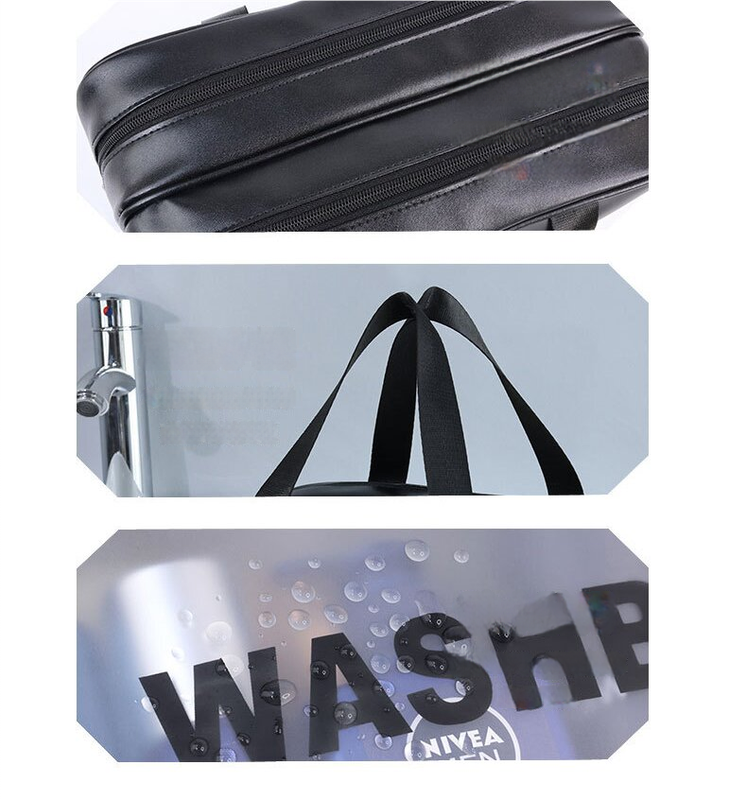 2PCS Dual-Layer Transparent PU Cosmetic Pouch - Wet and Dry Separation, Large size(31*15*20cm)- Pink Tristar Online