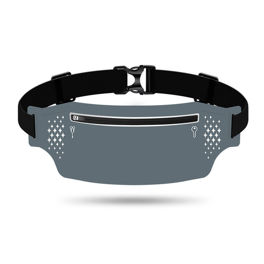 2 Pcs Grey Lightweight Women's Running Waist Bag - Splash-Proof Fitness Belt with Stretchable Phone Storage Tristar Online