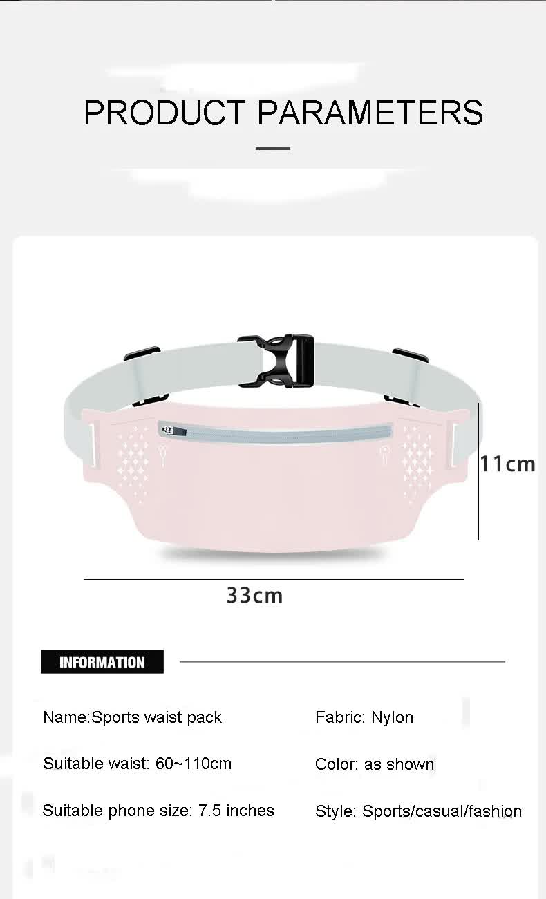 2 Pcs Light Blue Lightweight Women's Running Waist Bag - Splash-Proof Fitness Belt with Stretchable Phone Storage Tristar Online