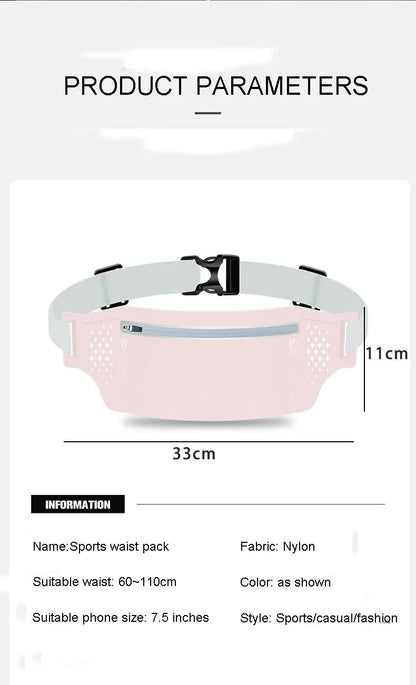 2 Pcs Light Blue Lightweight Women's Running Waist Bag - Splash-Proof Fitness Belt with Stretchable Phone Storage Tristar Online