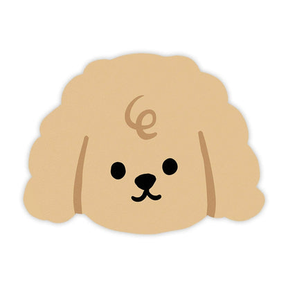 2 Pcs Style 4 Khaki Puppy pattern Cartoon Pet Feeding Mat for Cats & Dogs - Absorbent Diatom Mud Splash-Proof Mat, Easy to Clean Tristar Online