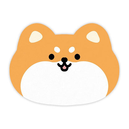 2 Pcs Style 9 Yellow Puppy pattern Cartoon Pet Feeding Mat for Cats & Dogs - Absorbent Diatom Mud Splash-Proof Mat, Easy to Clean Tristar Online