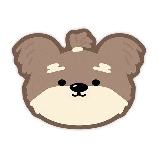 2 Pcs Style 10 Brown Puppy pattern Cartoon Pet Feeding Mat for Cats & Dogs - Absorbent Diatom Mud Splash-Proof Mat, Easy to Clean Tristar Online