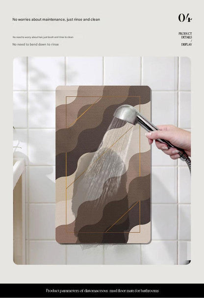 2 Pcs Style 10 Brown Puppy pattern Cartoon Pet Feeding Mat for Cats & Dogs - Absorbent Diatom Mud Splash-Proof Mat, Easy to Clean Tristar Online