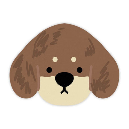 2 Pcs Style 11 Brown Puppy pattern Cartoon Pet Feeding Mat for Cats & Dogs - Absorbent Diatom Mud Splash-Proof Mat, Easy to Clean Tristar Online