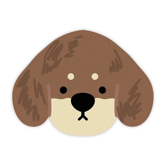 2 Pcs Style 11 Brown Puppy pattern Cartoon Pet Feeding Mat for Cats & Dogs - Absorbent Diatom Mud Splash-Proof Mat, Easy to Clean Tristar Online