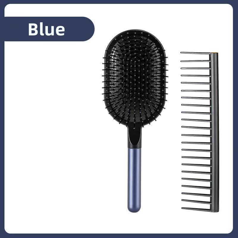 Blue Air Cushion Massage Paddle Brush & Wide Tooth Comb Set - Gentle Detangling for All Hair Types Tristar Online
