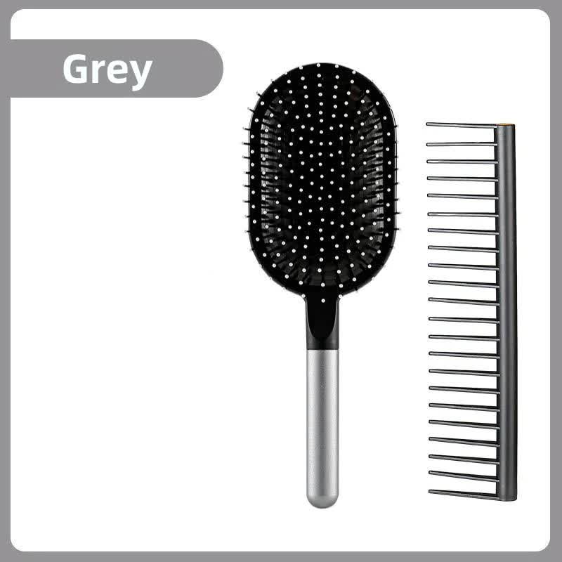 Grey Air Cushion Massage Paddle Brush & Wide Tooth Comb Set - Gentle Detangling for All Hair Types Tristar Online