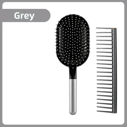 Grey Air Cushion Massage Paddle Brush & Wide Tooth Comb Set - Gentle Detangling for All Hair Types Tristar Online
