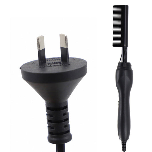 Black Electric Hot Comb Hair Straightener - Fast Heating Styling Tool with 3 Temp Settings & Anti-Scald Guard Tristar Online