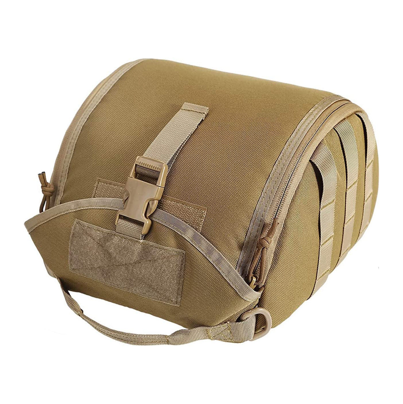 Khaki Tactical Helmet Bag & Utility Pouch - Padded MOLLE Gear Storage Carrier Tristar Online