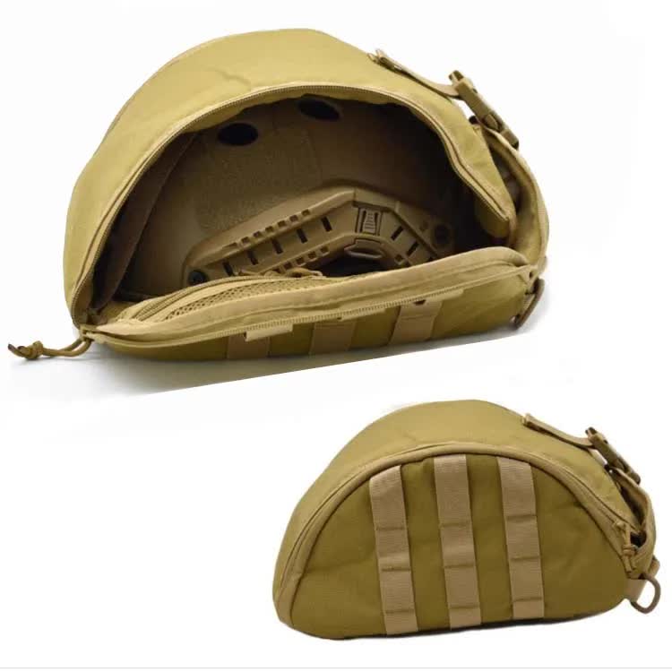 Khaki Tactical Helmet Bag & Utility Pouch - Padded MOLLE Gear Storage Carrier Tristar Online