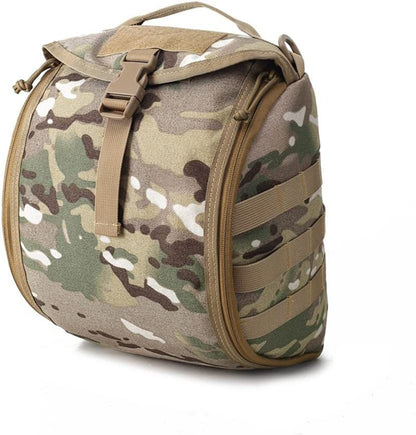 Camouflage Brown Tactical Helmet Bag & Utility Pouch - Padded MOLLE Gear Storage Carrier Tristar Online