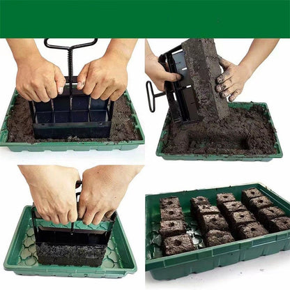 Black Manual Soil Blocker Tool - 5 x 5cm Block Maker for Seed Starting Tristar Online