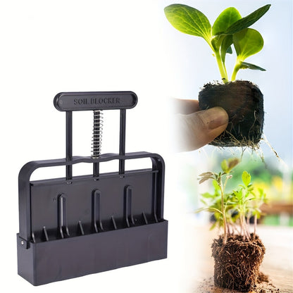 Black Manual Soil Blocker Tool - 5 x 5cm Block Maker for Seed Starting Tristar Online