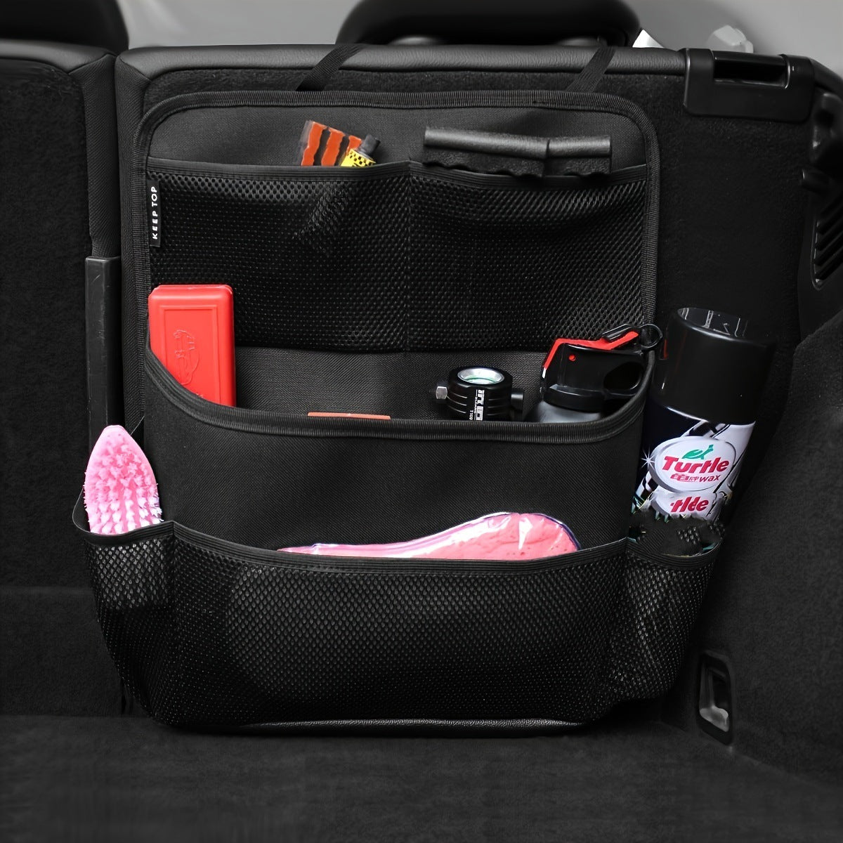 3 Pcs Black Premium Car Back Seat & Trunk Organizer - Multi-Pocket Hanging Storage Bag Tristar Online